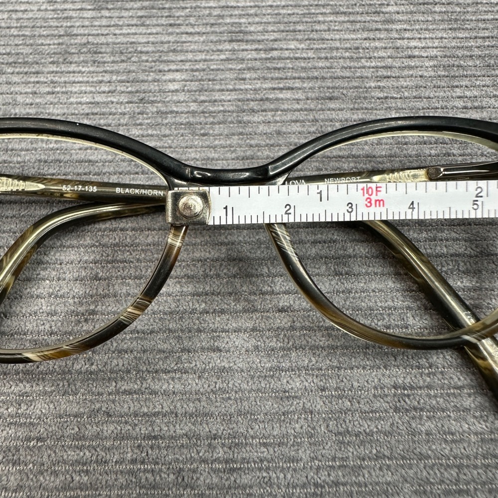 Bulova Newport Black Horn Cat Eye Eyeglasses Frames 52-17-135 NEWPORT BKHRN - Picture 10 of 15